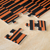 Oranje, coole, trendy, moderne geometrische grafis legpuzzel (Zijkant)