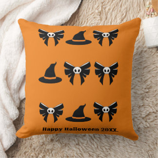 Oranje Coquette heks pet Halloween Sierkussen