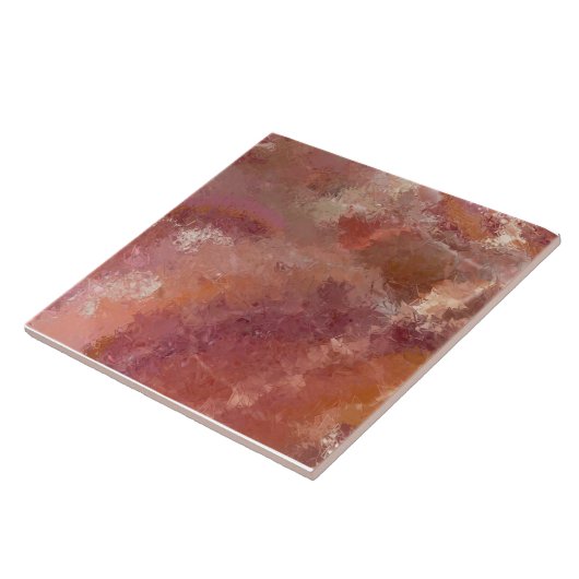 Oranje Craquelé Pastel Keramische Tegel Tegeltje (Zijkant)