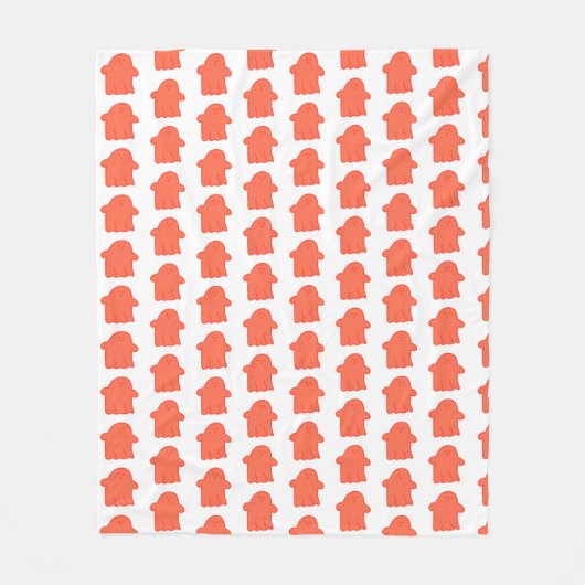 Oranje Cream Ghost Fleece Deken (Voorkant)