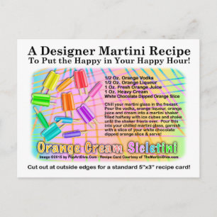 Oranje Cream Sickletini Ice Cream Martini Briefkaa Briefkaart