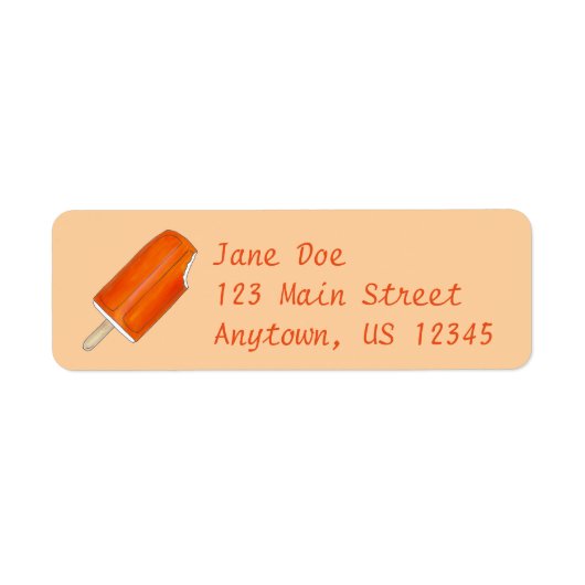 Oranje Creamsicle Popsicle Return Address Labels (Voorkant)