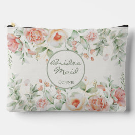 Oranje crème en salie bloemenbruidsmeisje etui