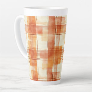 Oranje Crème Strepen Latte Mok