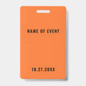 Oranje Crew Staff Event Badge (Achterkant)
