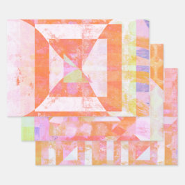 Oranje Crush Mixed Media Set van Verpakkingspapier Inpakpapier Vel