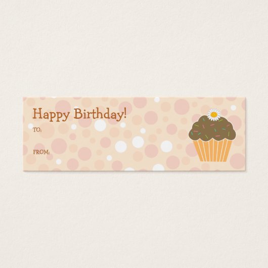Oranje Cupcake Gift Label Mini Visitekaartjes (Voorkant)