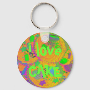 Oranje Cupcakes "i love CAKE"-sleutelhanger Sleutelhanger