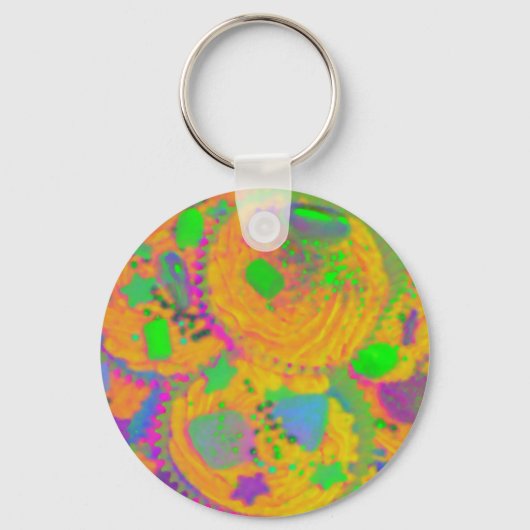 Oranje Cupcakes sleutelhanger (Voorkant)