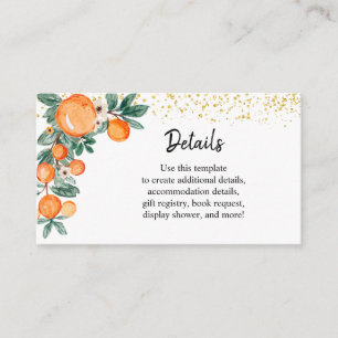 Oranje Cutie Citrus Details Behuizing Kaarten