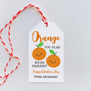Oranje Cuties Classroom Valentijnsdag Cadeaulabel