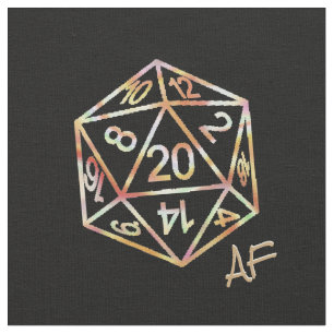 Oranje D20 Crit AF   Roleplayer PnP Gamer Dice Stof