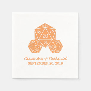 Oranje D20-dice Wedding Paper Napkins Servetten