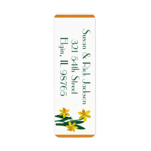Oranje Daffodil Return Address Label
