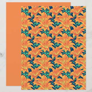 Oranje Dag Lelies met Groene Bladeren