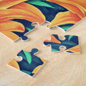 Oranje Dag Lelies met Groene Bladeren Legpuzzel (Zijkant)