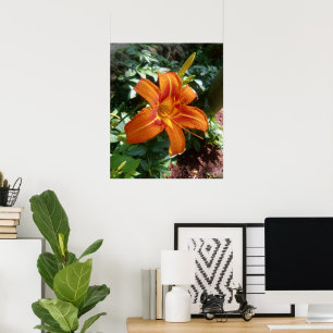 Oranje dagleliefoto-afdruk poster