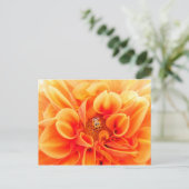 Oranje Dahlia en Ladybug Briefkaart (Staand voorkant)
