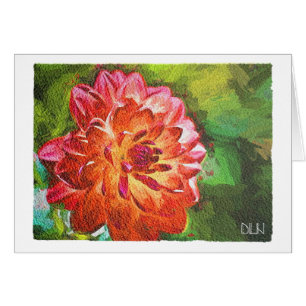 Oranje Dahlia/Floral Art/Waterverf Kijk uit