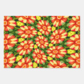 Oranje Dahlia Pattern Inpakpapier Vel (Voorkant)