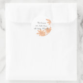 Oranje Daisies Return Address Round Stickers (Tas)