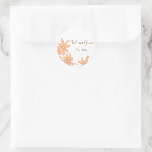 Oranje Daisies Wedding Envelope zegels (Tas)