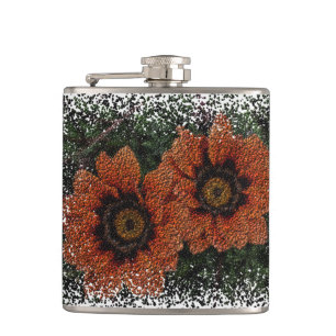 Oranje Daisy Balls Hip Flask Heupfles