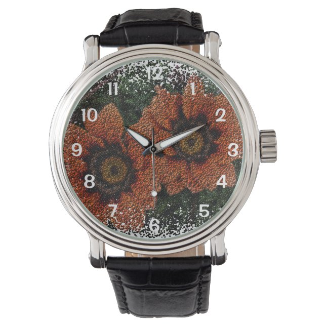 Oranje Daisy Balls Watch Horloge (Voorkant)