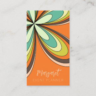 Oranje Daisy Evenementenplanner Groovy 70 Hippie B Visitekaartje