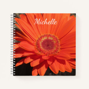 Oranje Daisy Flower Fotonaam Notitieboek