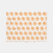Oranje Daisy Flower Print,  Floral Pattern Fleece Deken (Voorkant (Horizontaal))