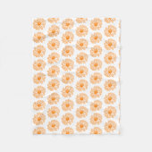 Oranje Daisy Flower Print,  Floral Pattern Fleece Deken (Voorkant)