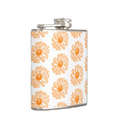 Oranje Daisy Flower Print,  Floral Pattern Heupfles (Rechts)