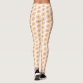 Oranje Daisy Flower Print,  Floral Pattern Leggings (Achterkant)