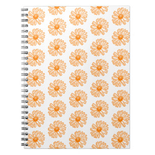Oranje Daisy Flower Print, Floral Pattern Notitieboek