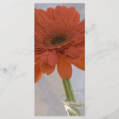 Oranje Daisy in Vase Wedding Programme Programma (Voorkant)