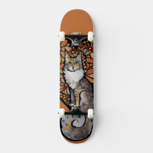 Oranje Daisy Maine Coon Cat Caturday Heart Skateboard