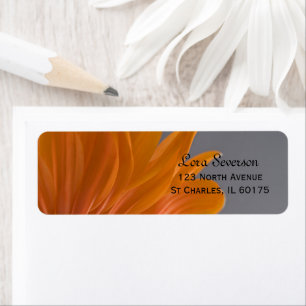 Oranje Daisy op grijs retouradres Etiket