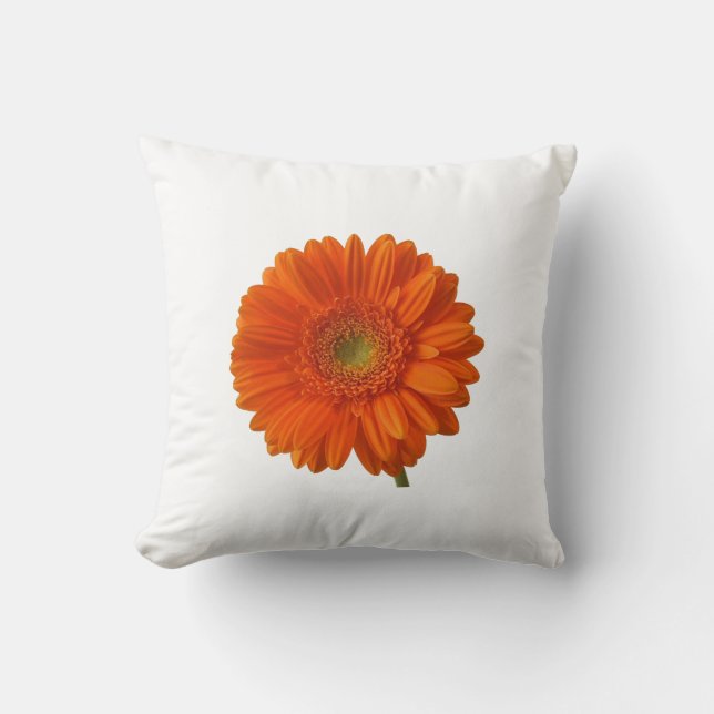 Oranje Daisy Pillow Kussen (Voorkant)