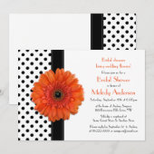 Oranje Daisy Polka Dot Bridal Shower Kaart (Voorkant / Achterkant)
