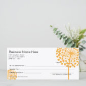 Oranje Dandelion Flower Gift Certificate Design 2 (Staand voorkant)