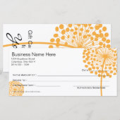 Oranje Dandelion Flower Gift Certificate Design 2 (Voorkant / Achterkant)