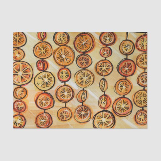 Oranje dat je blij bent dat het Sinaasappels patro Tissuepapier (Voorkant)