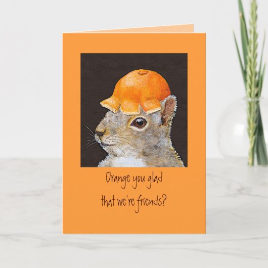 Oranje dat je blij bent dat we vrienden zijn? kaart (Voorkant)