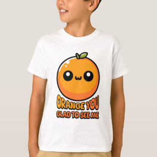 Oranje dat je blij bent je te zien! Schattigee Ora T-shirt