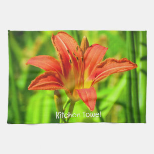 Oranje Daylily keukenhanddoek