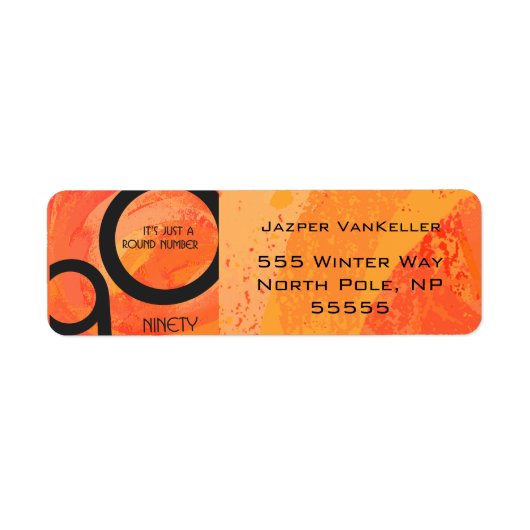 Oranje decennium 90e verjaardag etiket (Voorkant)