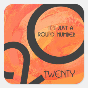 Oranje decennium vierkante sticker