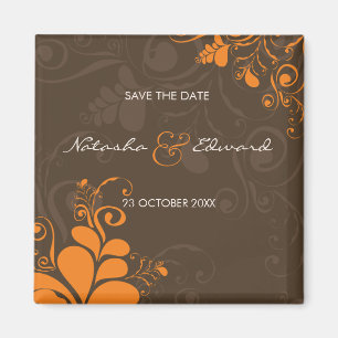 Oranje decobladeren en bloemwervelingen bewaren de magneet