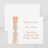 Oranje Diamant Oneindig Huwelijksreceptiekaart Kaart (Voorkant / Achterkant)